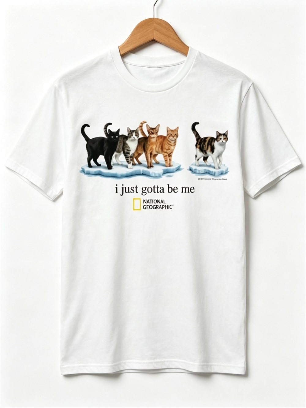 National Geographic “I Just Gotta Be Me” Cats Graphic Womens Mens T-shirt Unisex